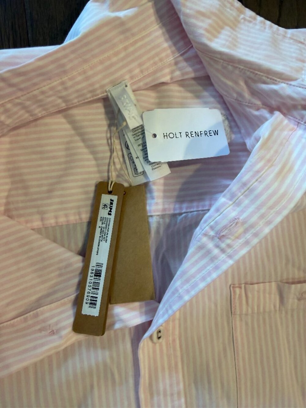SKIMS NWT Pink Stripe Oversized Pajama Set Medium